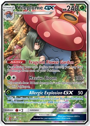 Vileplume GX (Full Art) 211 - Holofoil SM Cosmic Eclipse - Ultra Rare